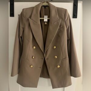 NWT Express military blazer size medium in taupe with gold buttons